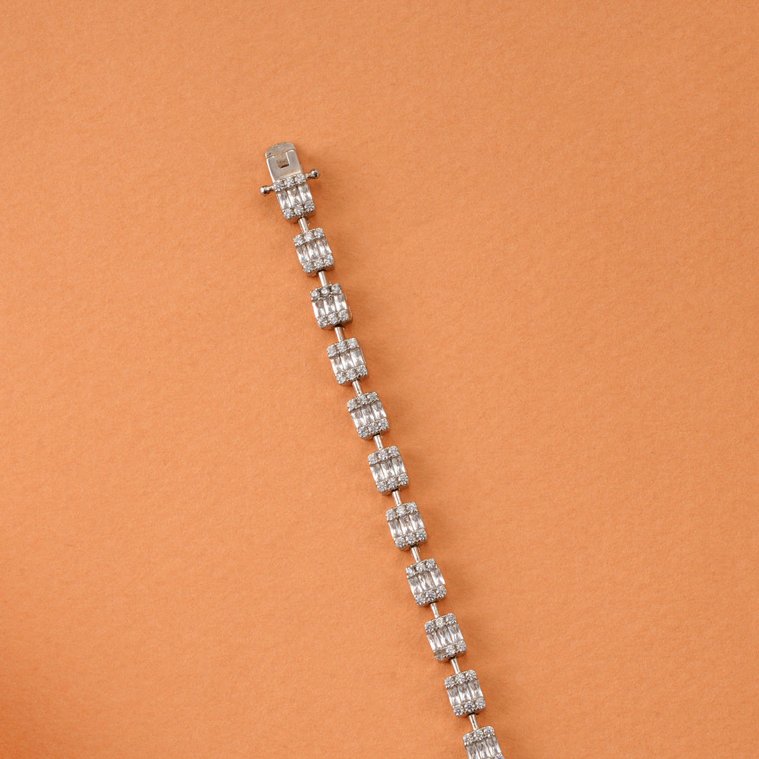 Silver Iced Flooded Out Bracelet