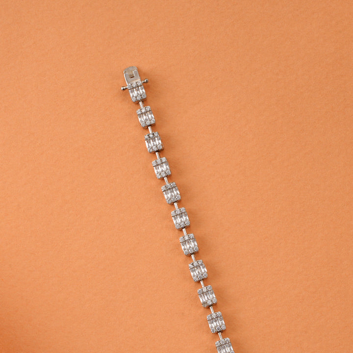 Silver Iced Flooded Out Bracelet