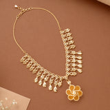 Blooming Flower Golden Casting Necklace Set