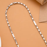 Angular Link Style Men’s Silver Chain