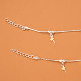 Tiny Charming Heart Silver Baby Anklets