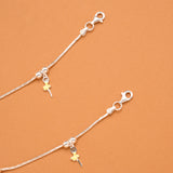 Tiny Charming Heart Silver Baby Anklets