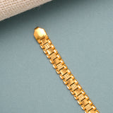 Regal Square Shape Link Gold Bracelet