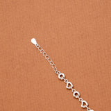 Elegant Hollow Heart Motif Silver Link Bracelet