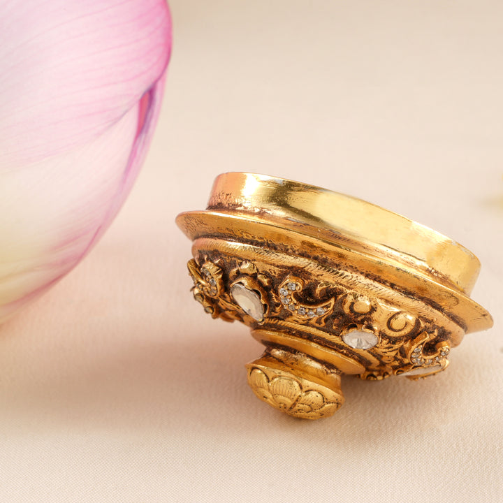 Antique Gold Plated Kumkum Bharani