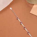 Radiant Women’s Red Stone Silver Bracelet