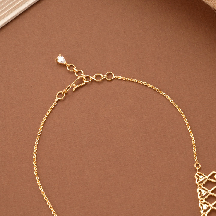 Blooming Flower Golden Casting Necklace Set