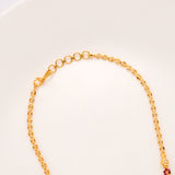 Ruby Floral Pattern Golden Necklace Set