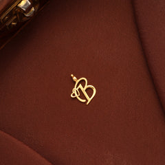 Stylish Heart with B Letter Gold Pendant
