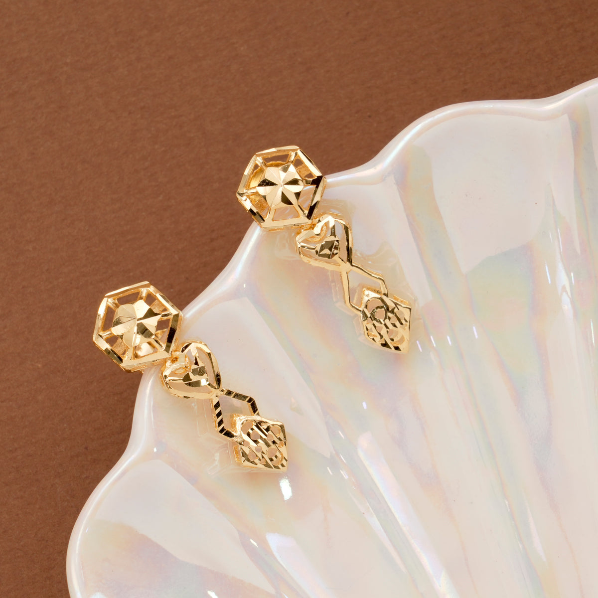 Blooming Flower Golden Casting Necklace Set