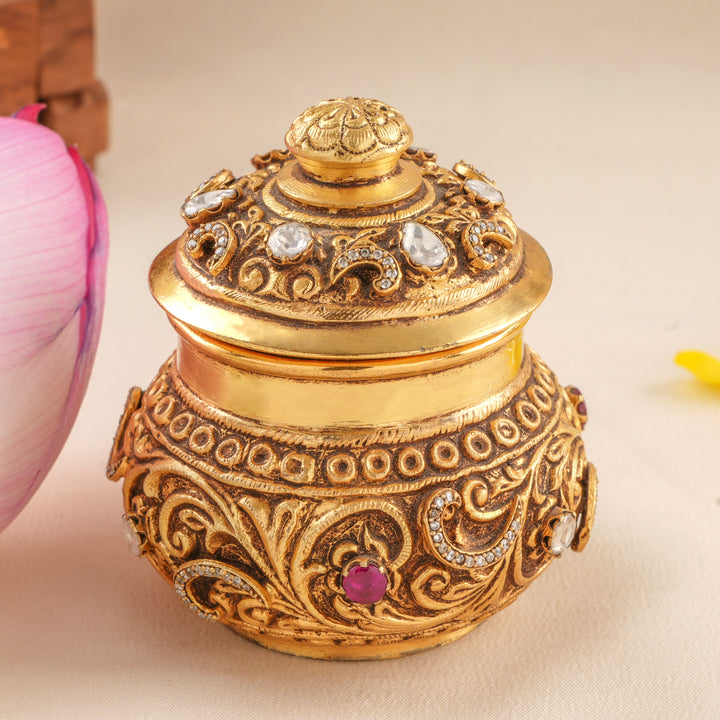 Antique Gold Plated Kumkum Bharani