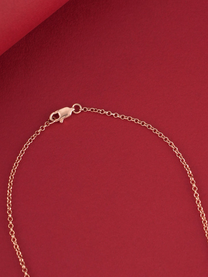 Rose Gold Silver Drop Shaped Necklace Set