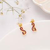 Ruby Floral Pattern Golden Necklace Set