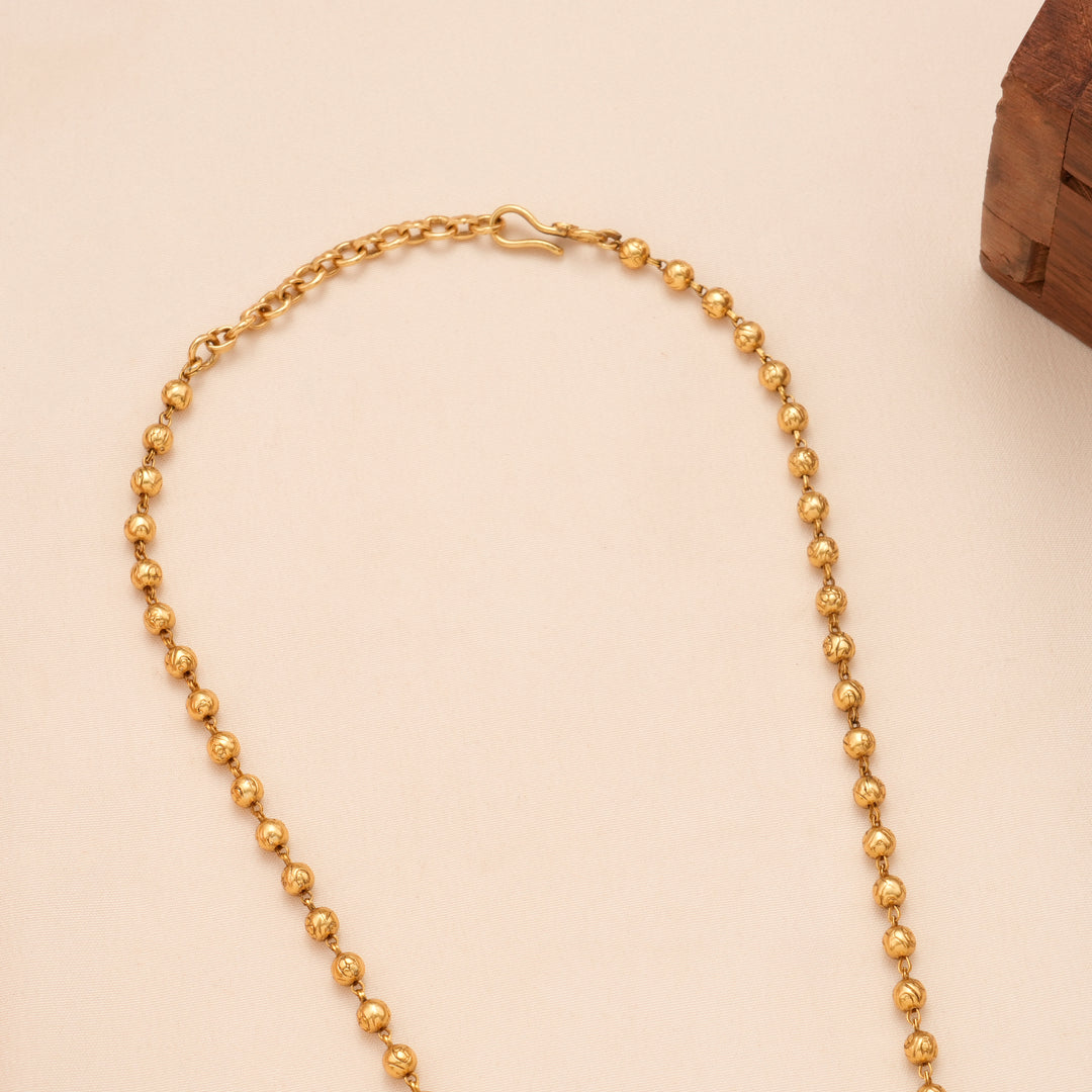 Blossom Floral Antique Pendant Golden Necklace Set