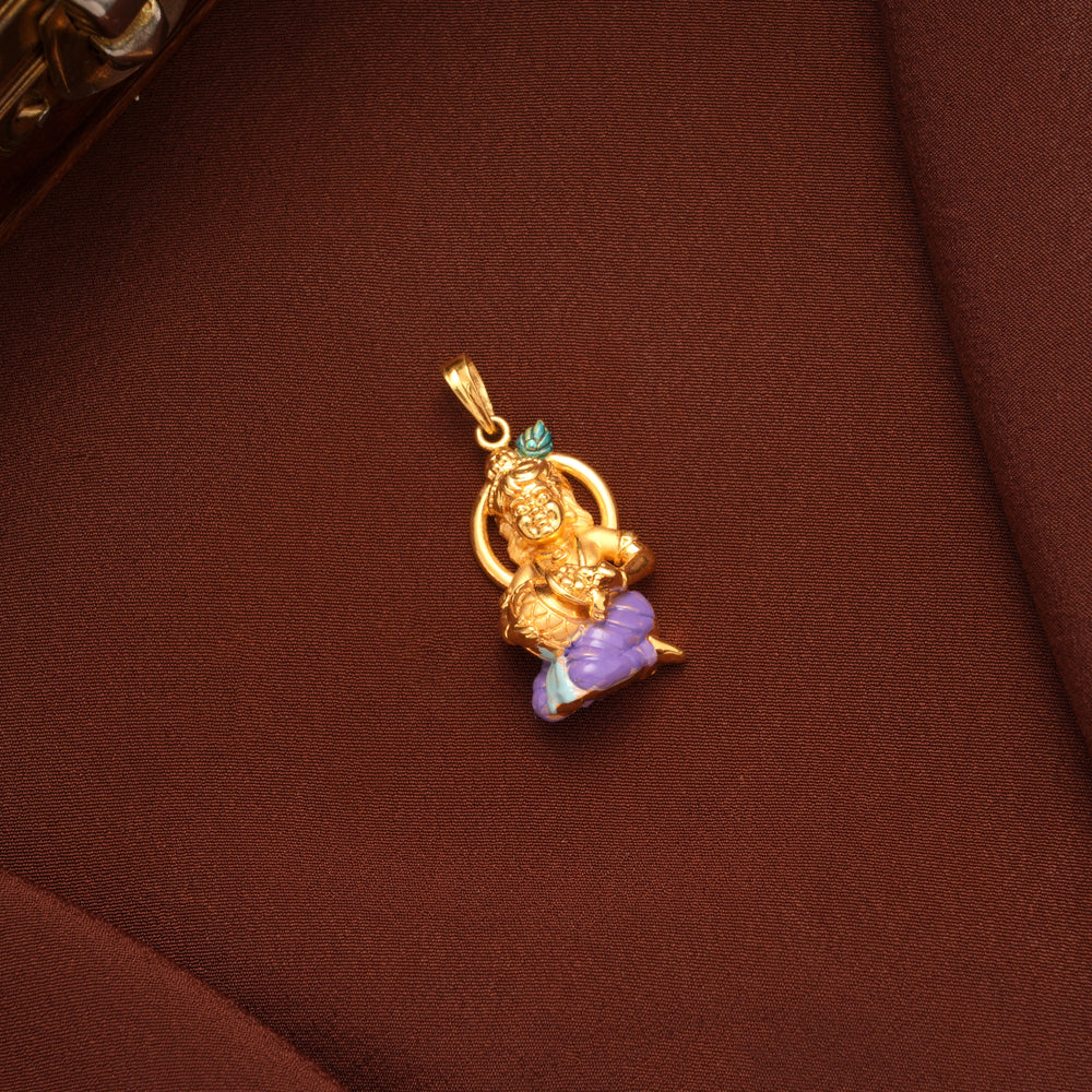 Spiritual Gold Lord Krishna Deity Pendant