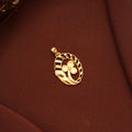 Modern Gold Leaf and Flower Motif Pendant