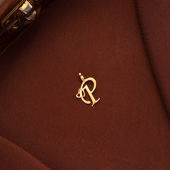Sleek Yellow Gold Letter P Heart Pendant