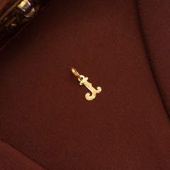 Vintage Style Initial J Gold Pendant