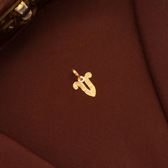 Ethnic Gold Letter V Pendant
