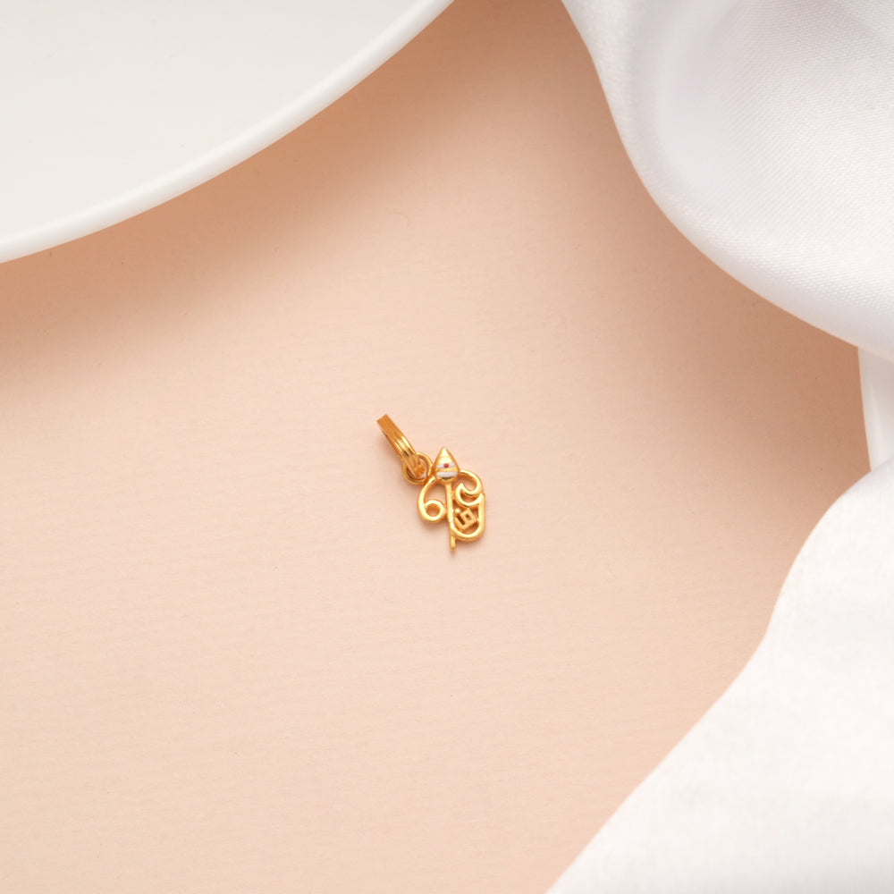 Devotional Vel with OM Design Gold Pendant