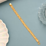 Regal Square Shape Link Gold Bracelet