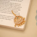 Stylish White Stone Floral Golden Tikka