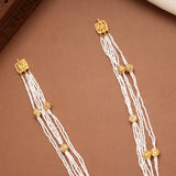 Multi Layer Pearls with Golden Lakshmi Pendant Haram