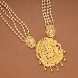 Heritage Pearl Multi Layer Golden Lakshmi Pendant Haram