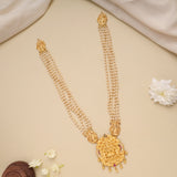 Heritage Pearl Multi Layer Golden Lakshmi Pendant Haram