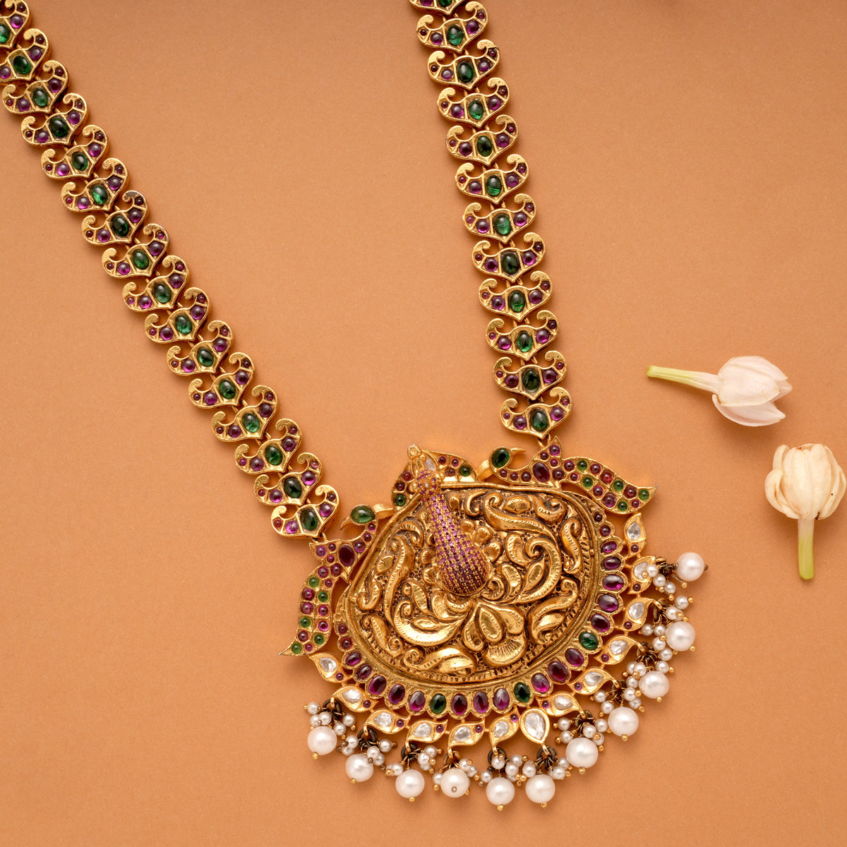 Traditional Gold Plated Peacock Haram