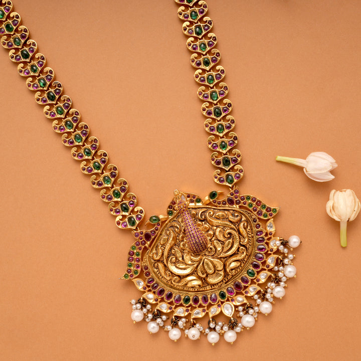 Traditional Gold Plated Peacock Haram