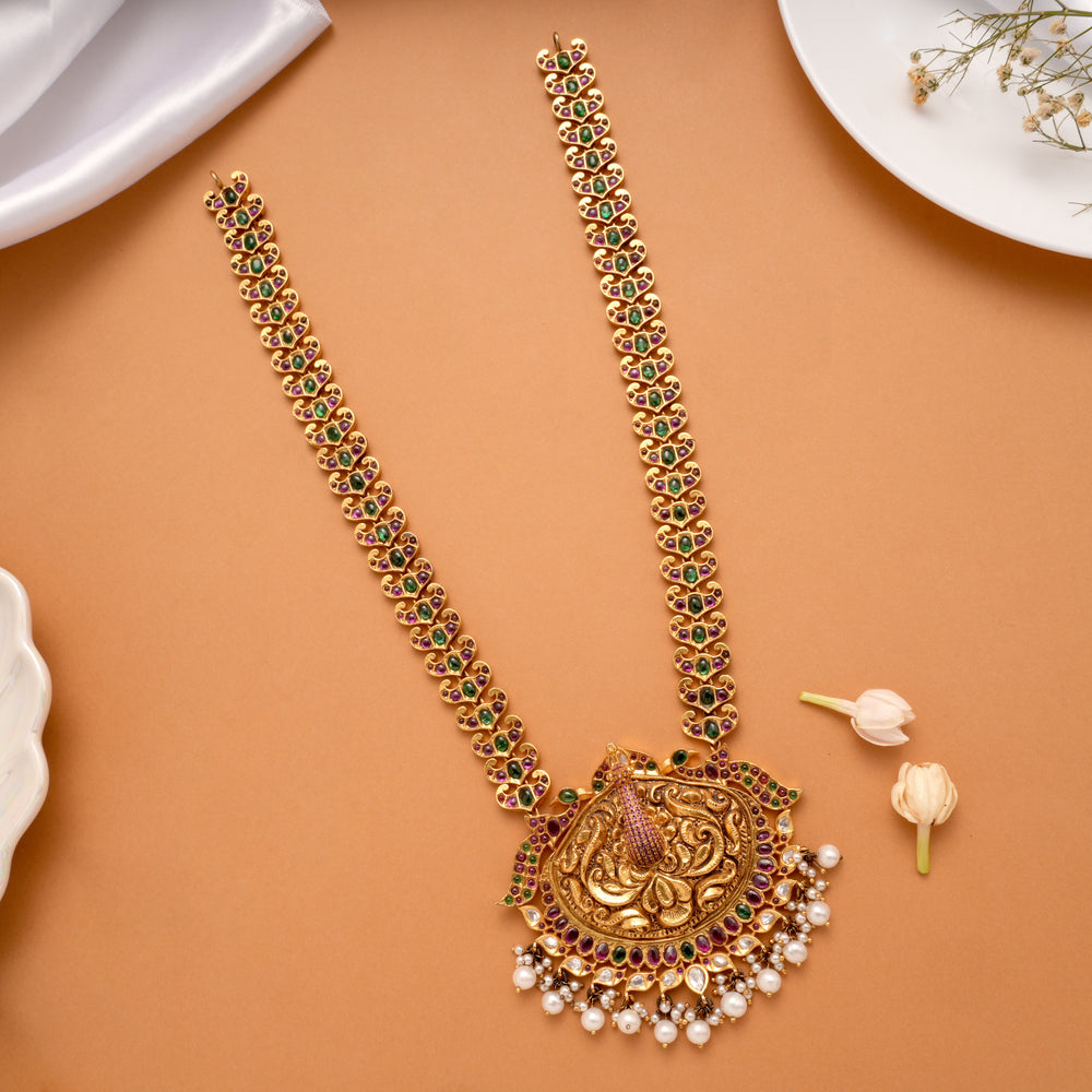 Traditional Gold Plated Peacock Haram