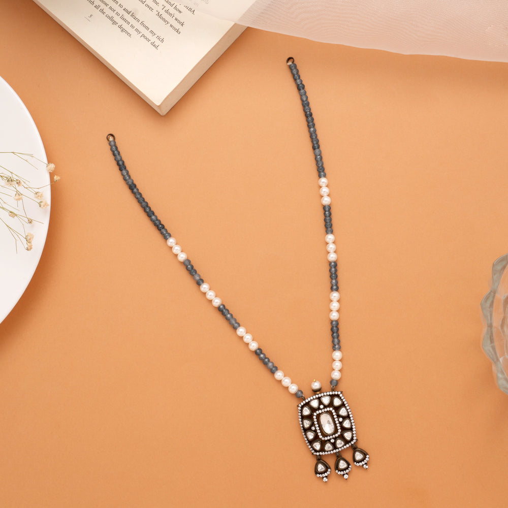 Magic Colour Beaded Victorian Silver Necklace