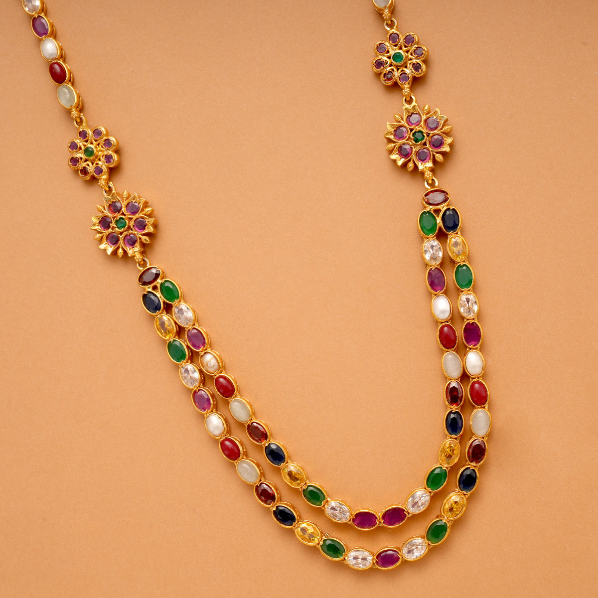 Multi Stone Layer Golden Haram