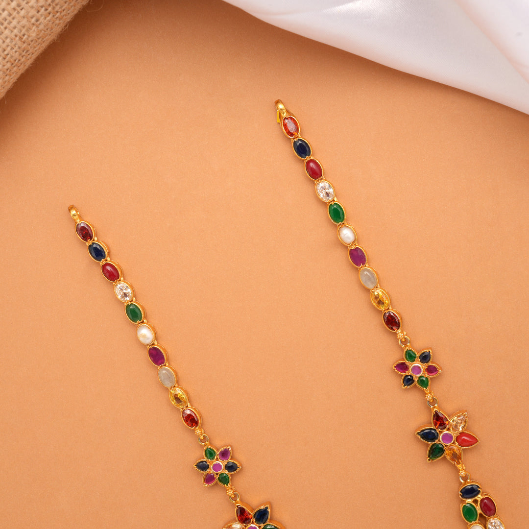 Ethnic Star Multi Stone Layered Golden Necklace