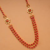 South Indian Layered Golden Coral Haram