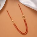 South Indian Layered Golden Coral Haram