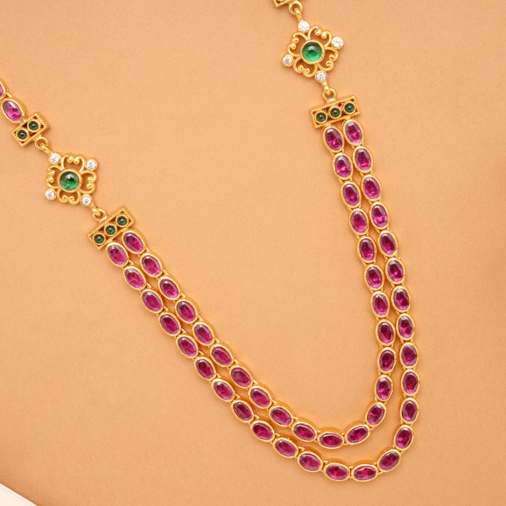 Traditional Two Layer Ruby Stone Golden Haram