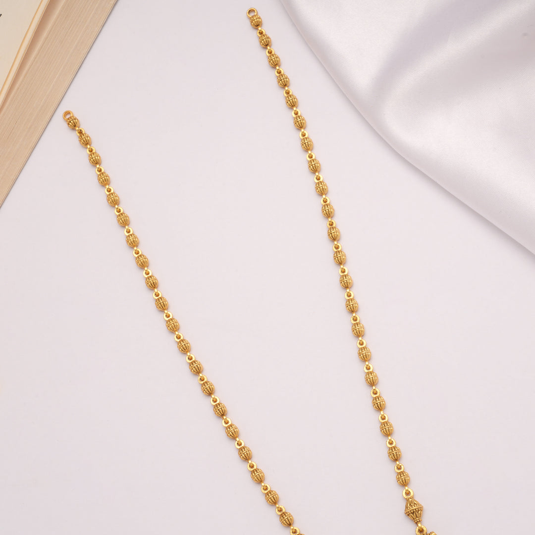 Antique Beautiful Elephant Motif Drops Golden Necklace