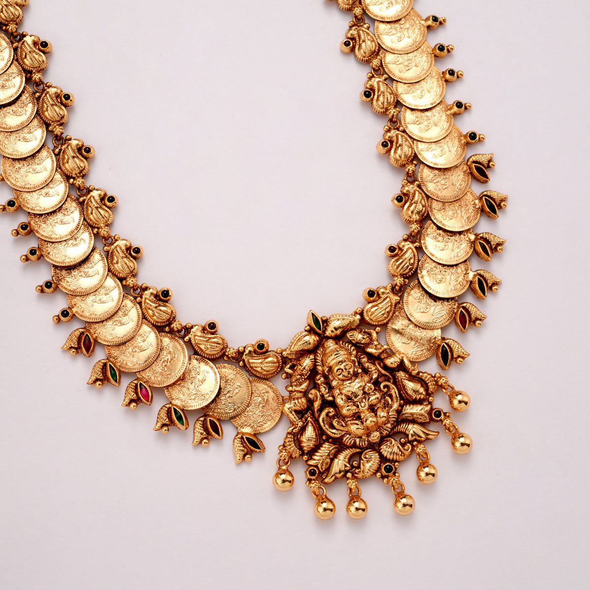 Antique Lakshmi Pendant Golden Kasumala