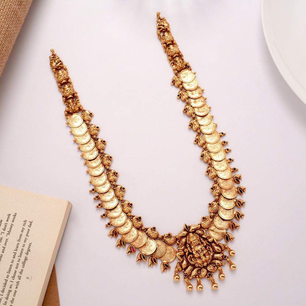 Antique Lakshmi Pendant Golden Kasumala