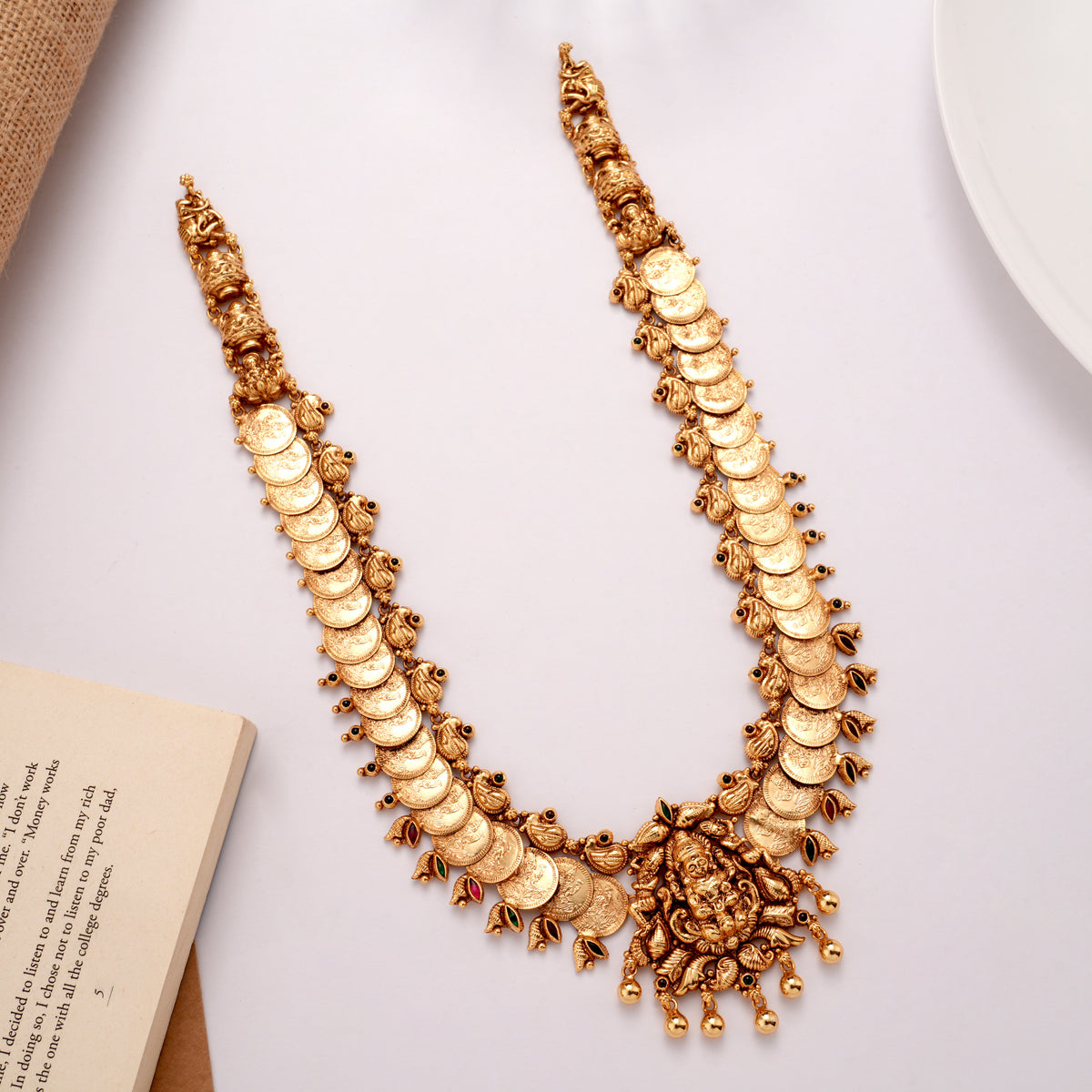 Antique Lakshmi Pendant Golden Kasumala
