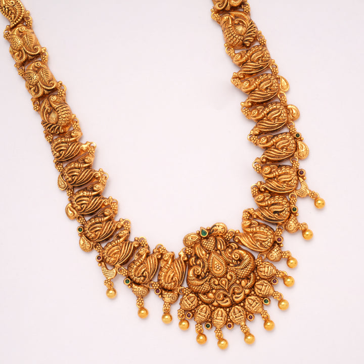 Classic Peacock Style Bridal Golden Haram