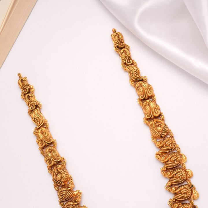 Classic Peacock Style Bridal Golden Haram