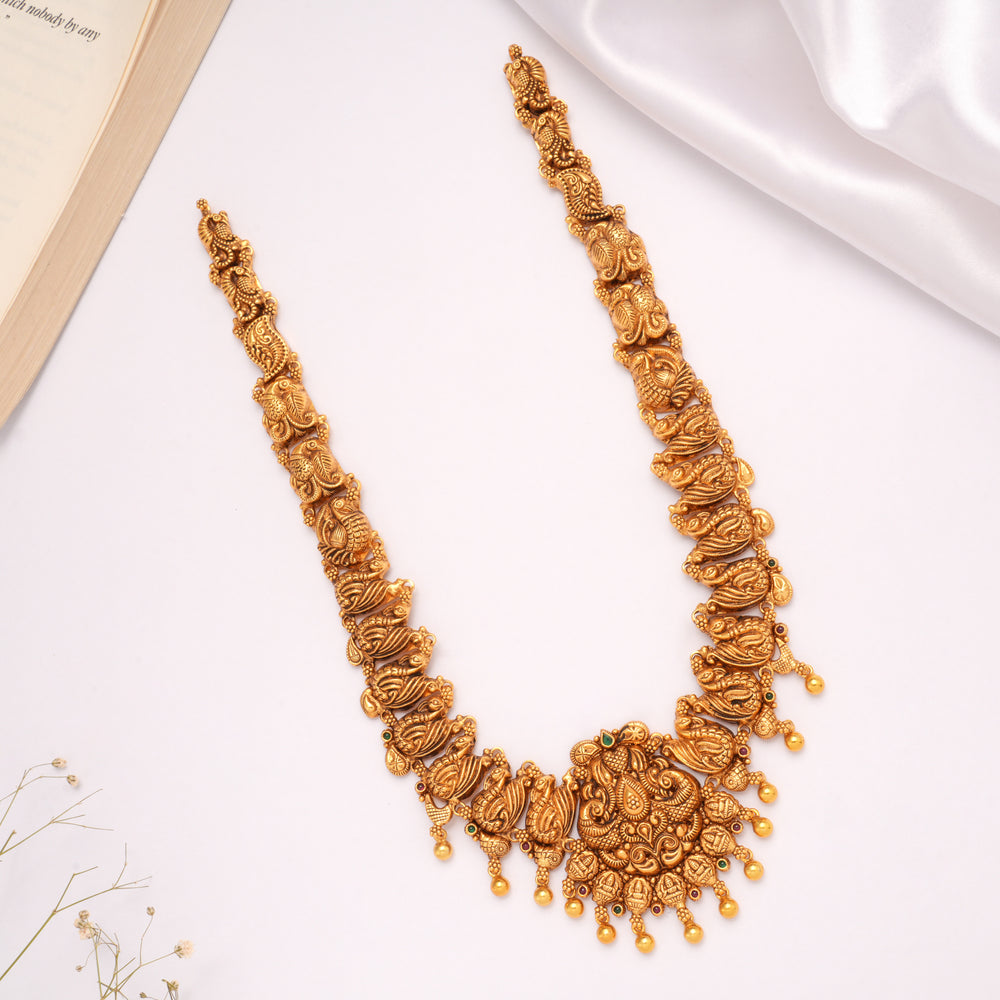 Classic Peacock Style Bridal Golden Haram