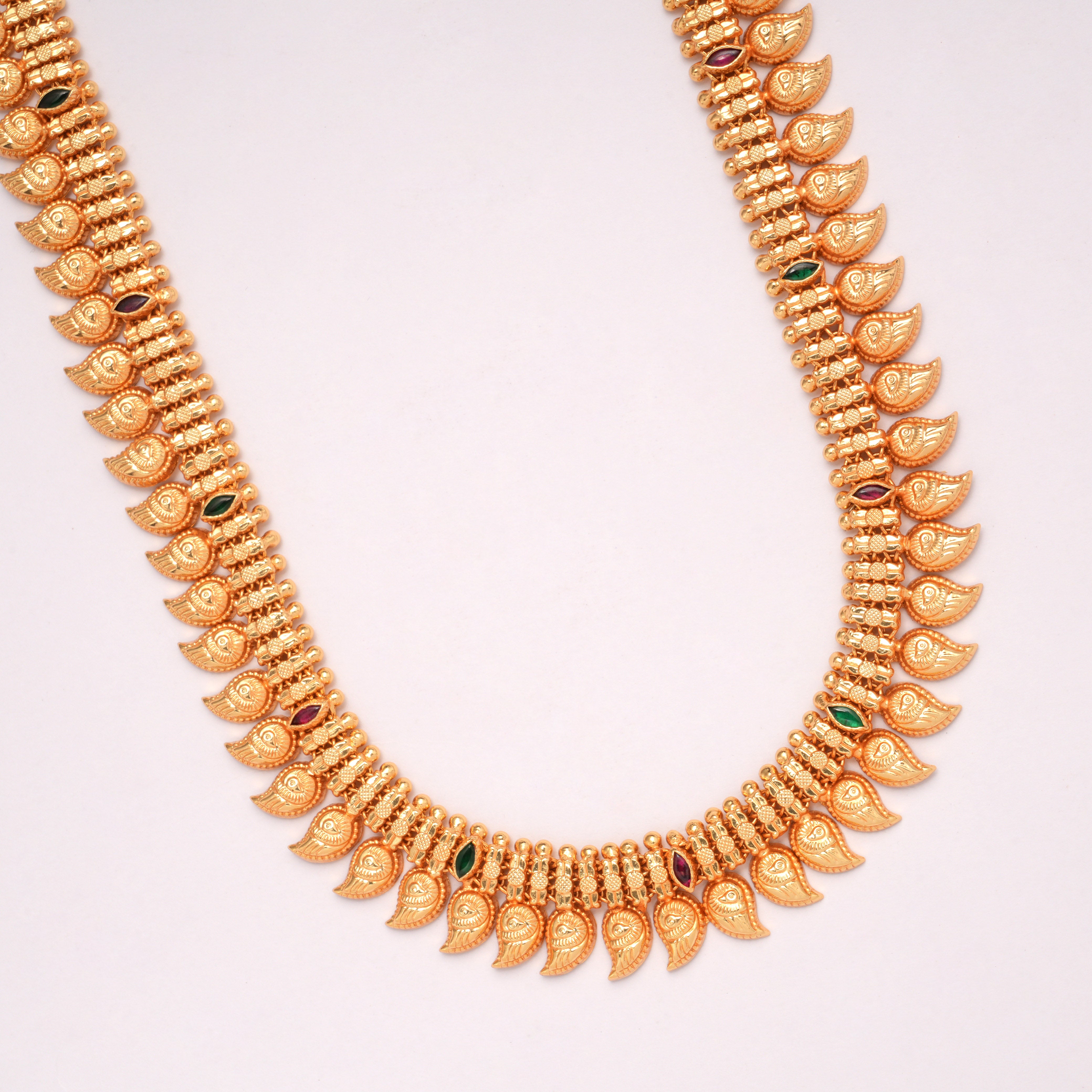 Lakshmi Coral Bead Drops Haram – Sri Anu Jewellers.