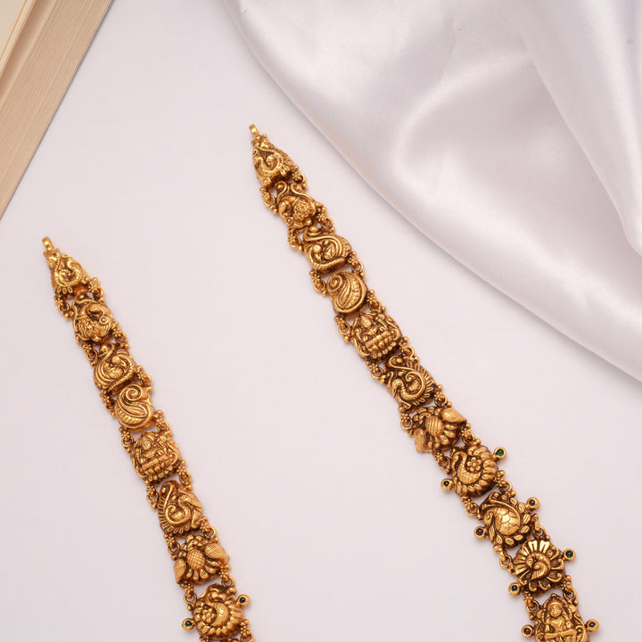 . Premium Matte Golden Finish Temple Haram