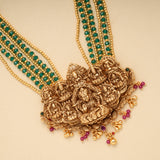 Multi Layer Ashtalakshmi Green Beads Golden Haram