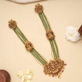 Multi Layer Ashtalakshmi Green Beads Golden Haram