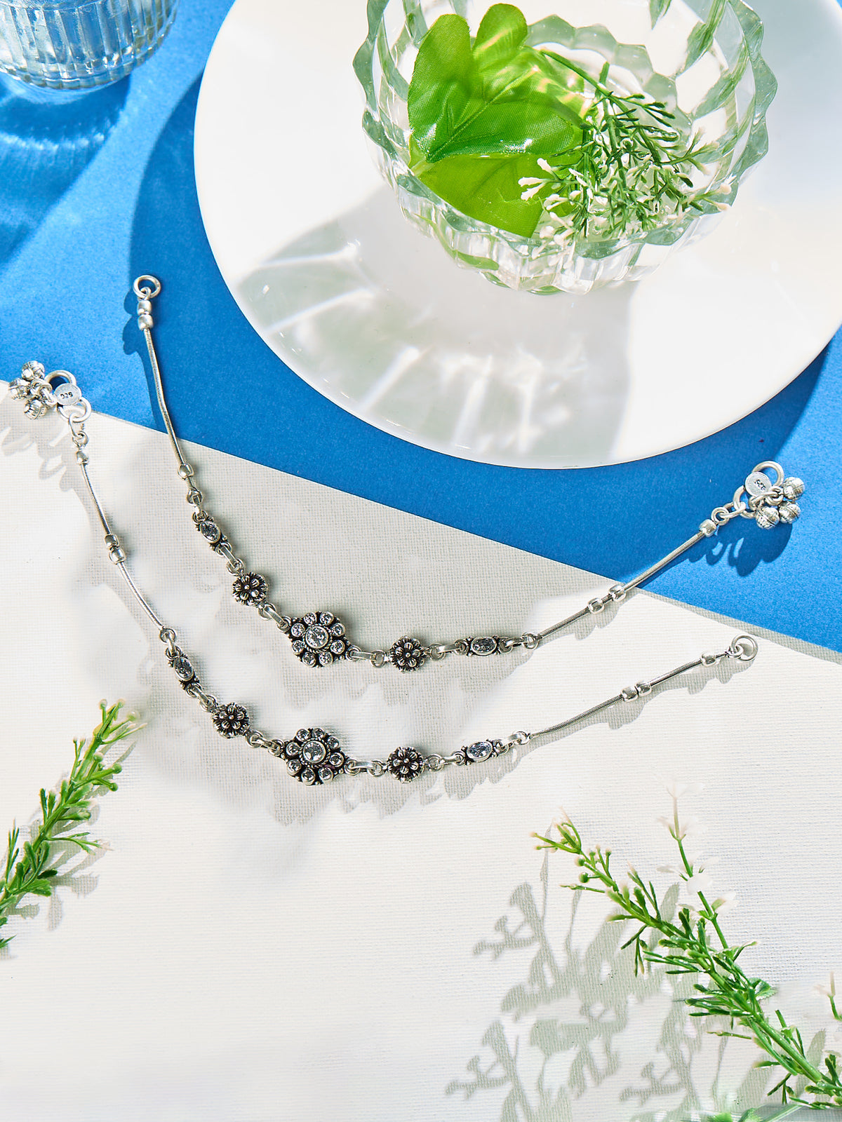 Moonlit Floral Antique Anklet